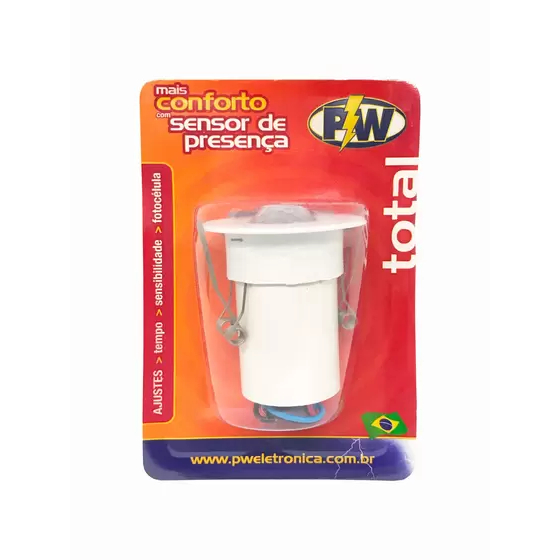 Sensor de Presença Embutir Teto Fotocelula 3 Ajustes Biv - PW - Produto Nacional