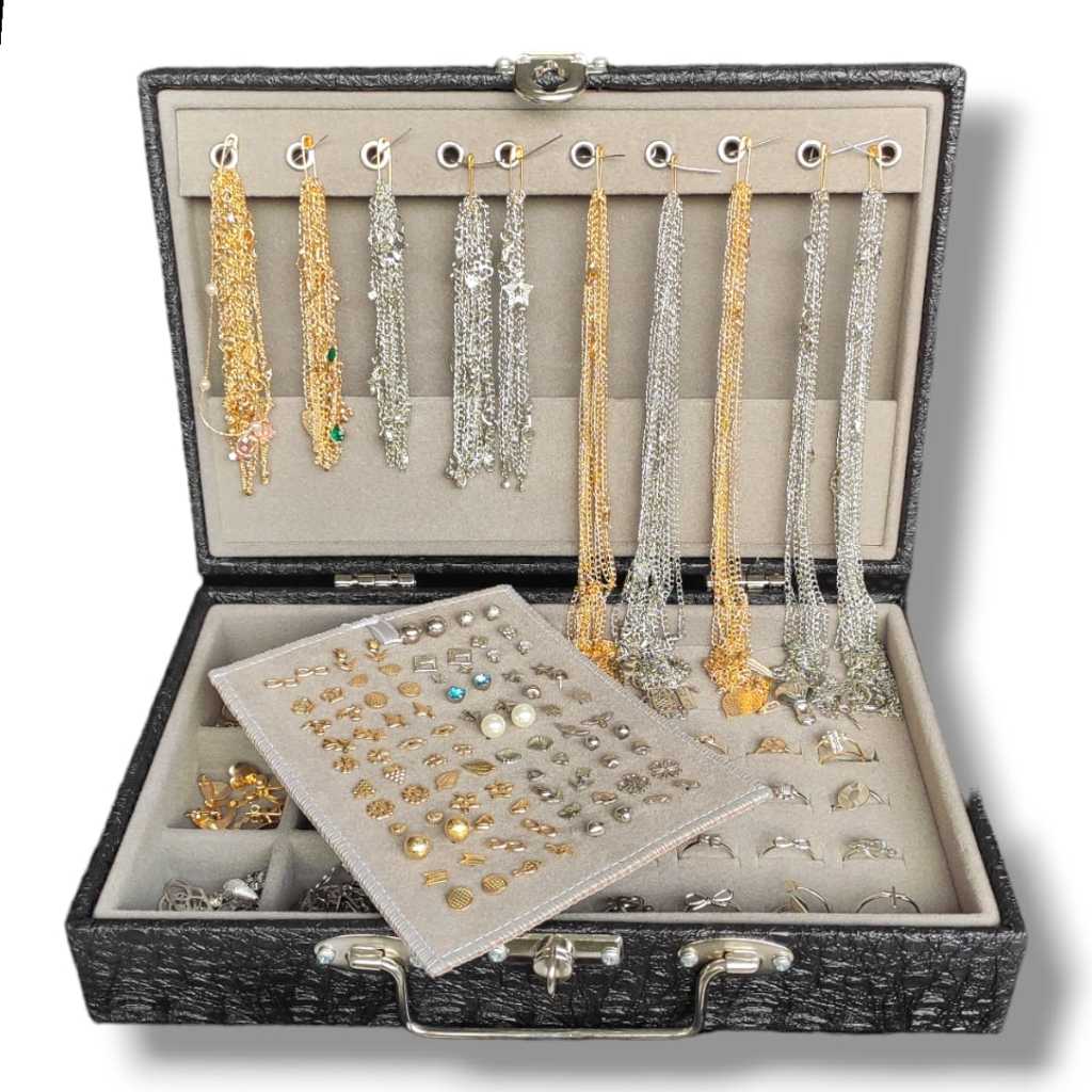 kit Semi Joias até 70 peças Banhadas a Ouro e Prata Maior Variedade da Internet