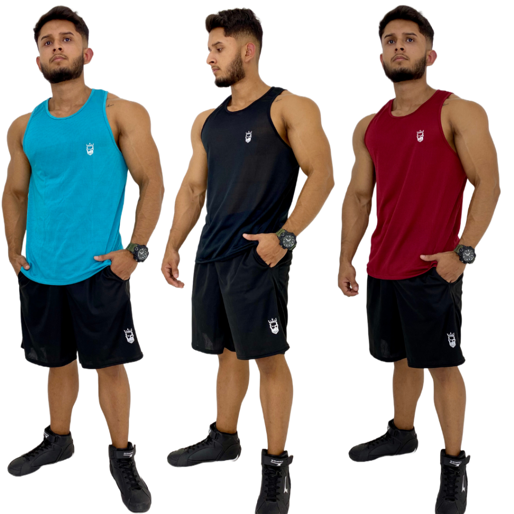 Regata Masculina Camiseta Dry Fit para Treino Academia Musculação Leve Respirável M G GG