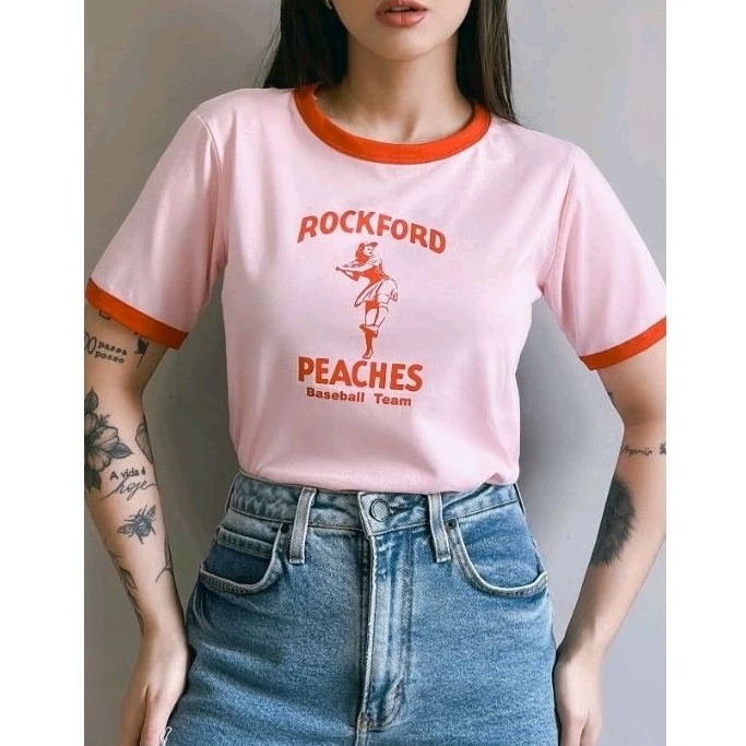 Camiseta Feminina Vintage Baseball Rockford Peaches