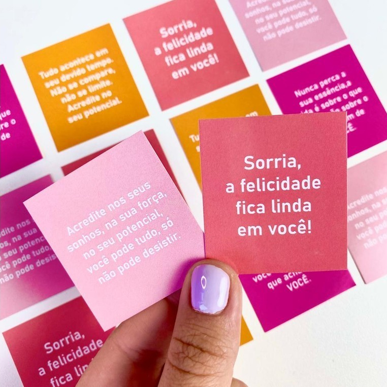 Mini Tags Agradecimento Frases Motivacionais Cores Vivas Pronta Entrega 4x5cm