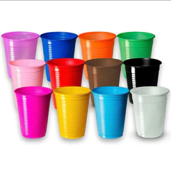 50~350 Copo Descartável 200ml P/ Festa CORES (CHOCO)