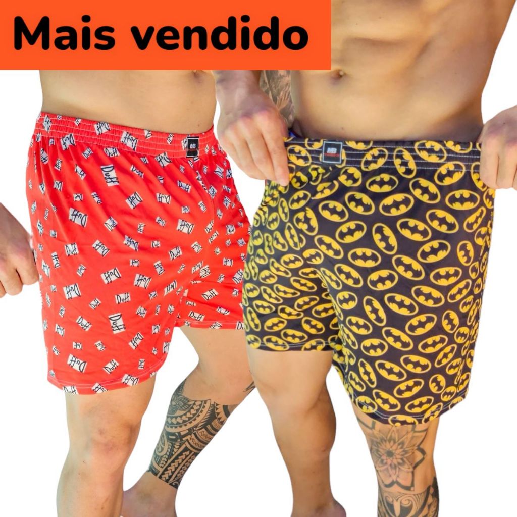 Kit 3 Shorts Samba Canção Masculino Dormir Liganete Cueca Pijama