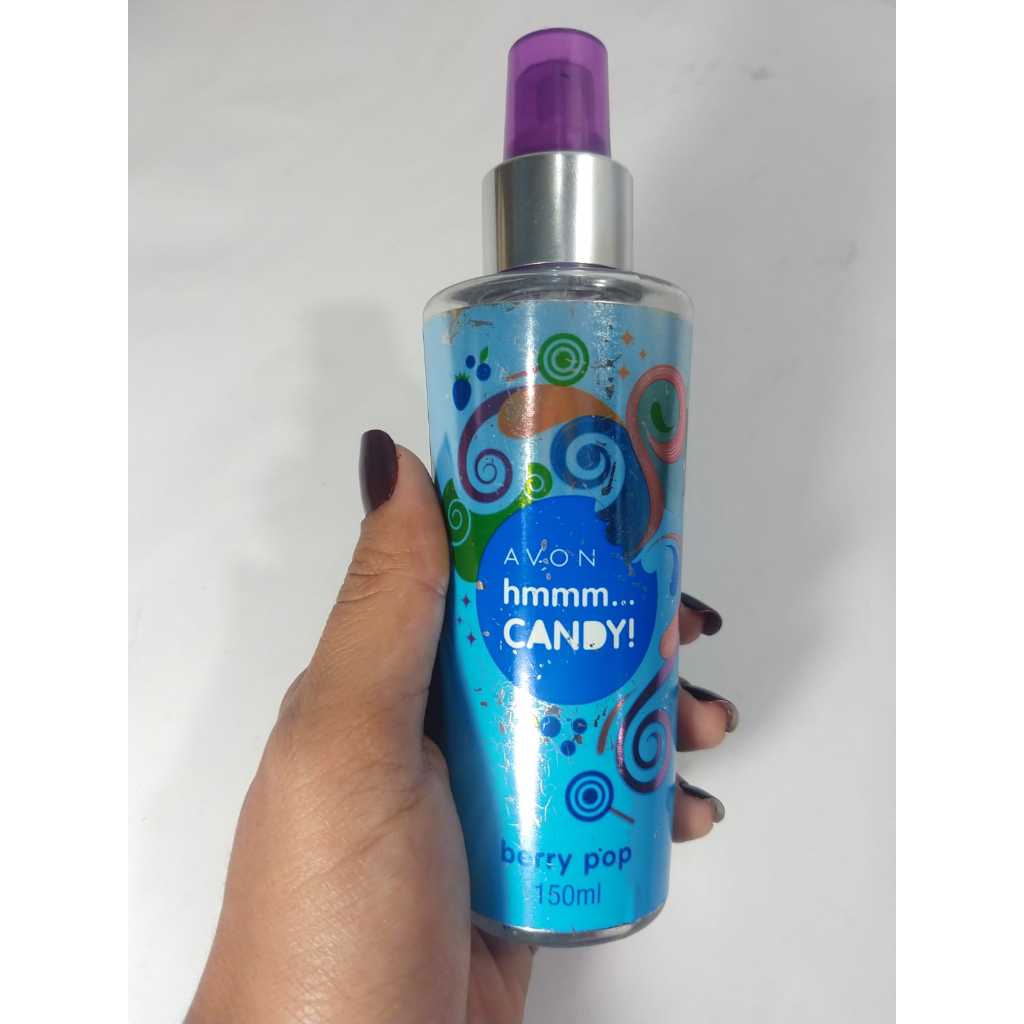 Frasco VAZIO Spray de colônia Hmmm Candy Sugar Princess Avon - Sem perfume