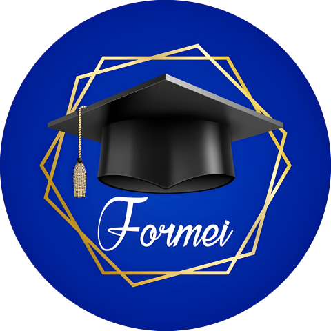 Painel Festa Infantil Redondo Formei, Formas Dourada fundo Azul Royal  + Arco, Suporte incluso. Fazemos personalizado com qualquer tema. Confeccionado em Lona fosca, impressão de alta resolução. cenário Circular p/ Decoraçõe