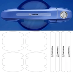 Kit 8 Adesivo Protetor Maçaneta de Porta Carro Emblema Compatível Honda Anti Arranhões Transparente