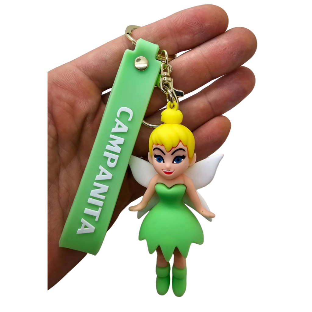 Chaveiro de Borracha 3D Peter Pan - Tinker Bell Sininho Personagem Coleção Chave