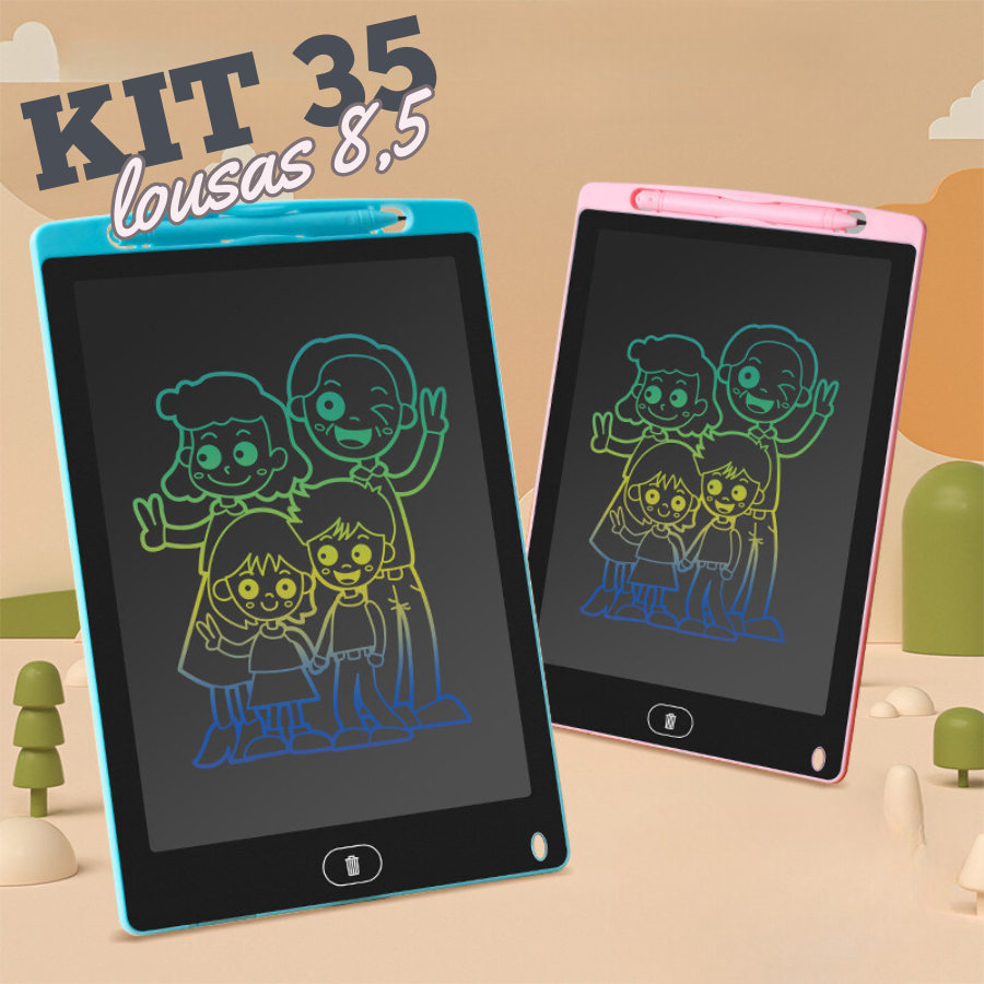 35 Peças Lousa Mágica Tela Lcd 8.5 Polegadas Infantil De Escrever E Desenhar Tablet