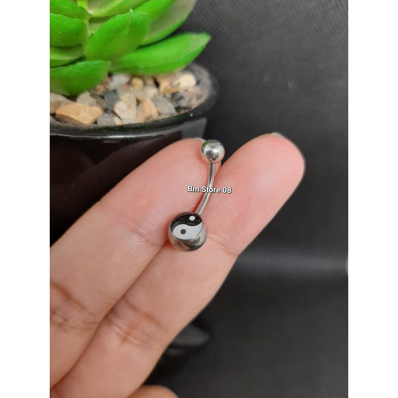 Piercing de Umbigo Yin Yang Bem Mal Positivo Negativo Aço Cirúrgico em Oferta na Shopee