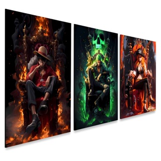 Kit 3 Quadros Decorativos Luffy Zoro e Nami Exclusvio em Oferta na Shopee