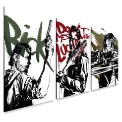 Kit 3 Quadros The Walking Dead Geek com ou sem Moldura