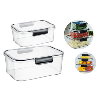 2 Potes Acrílico Herméticos Retangulares Com Tampa 1,200mL+2,100mL Mantimentos Condimentos Organização Cozinha Geladeira em Oferta na Shopee