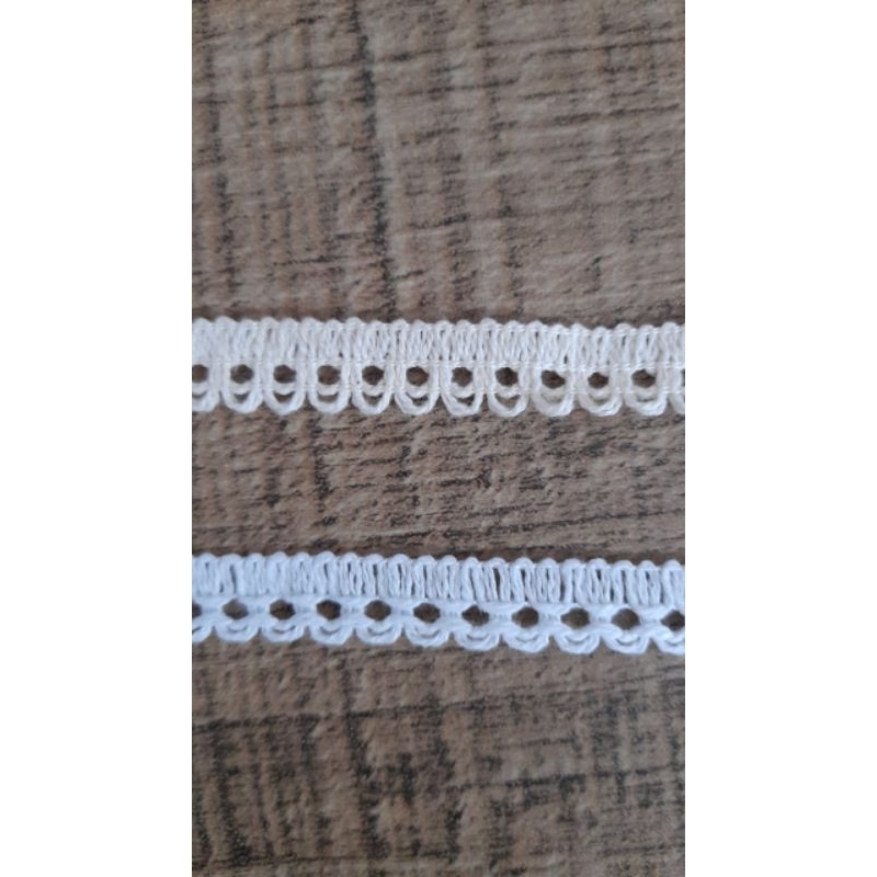 Renda 100% algodão natural / 1cm/ branca,  cru/ artesanato, costura em Oferta na Shopee