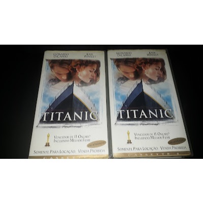 Fita VHS Dupla Filme Titanic Legendado Versão Videolocadora