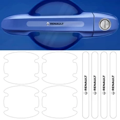 Kit 8 Adesivo Protetor Maçaneta Porta Carro Emblema Compatível Renault Anti Arranhões Transparente