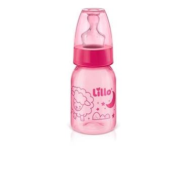 Mamadeira Rosa Divertida Bico Silicone 120ml Tam.1 - Lillo