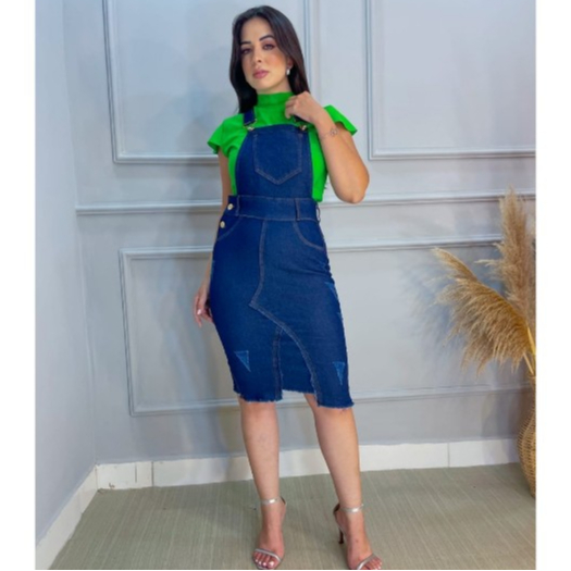 Jardineira Jeans  Plus Size Premium Lindo Modelo  PROMOÇAO Lux