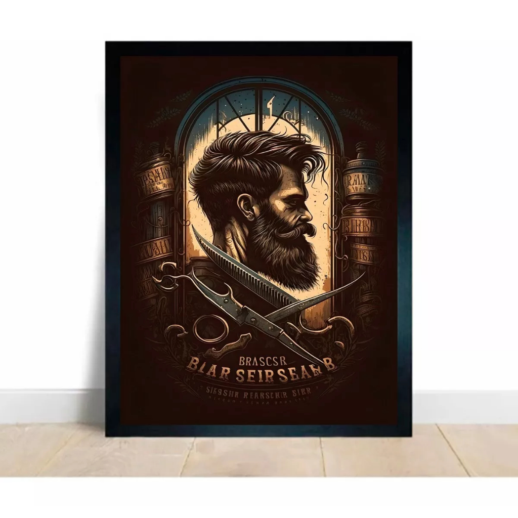 Quadros Decorativos Barbearia Cabeleireiro Poster 40x60