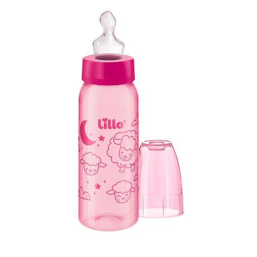 Mamadeira Rosa Divertida Bico Silicone 240ml Tam.2 - Lillo em Oferta na Shopee
