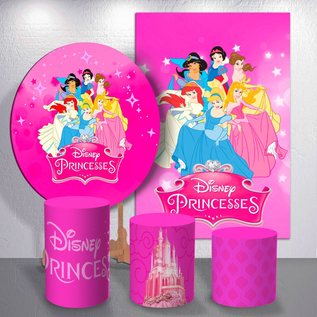 Capa Painel Para Festa Infantil Menina Princesa Capas Cilindro ou Capas Painel Sublimação
