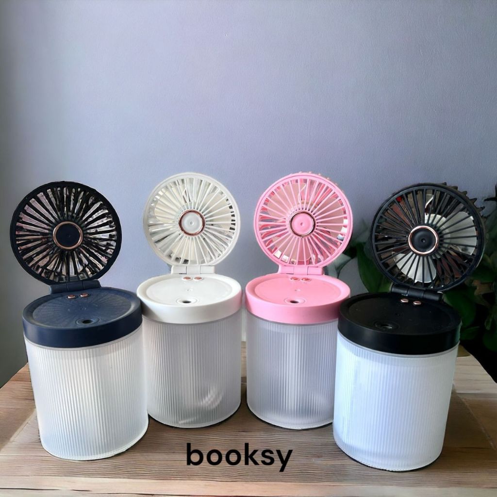Mini ventilador e umidificador aromatizador com 3 velocidades alimentado por USB