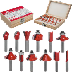 Kit Jogo De Fresas Para Tupia 12 Peças Desbastar Formar Entalhar Madeiras Acabamento - WORKER