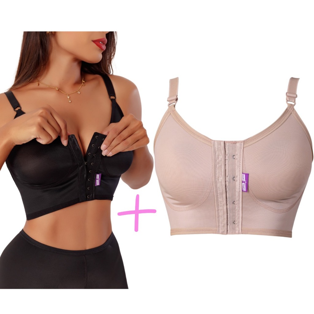 Kit 2 Sutiã Pós Cirúrgico Mastopexia Alta Sustenção Soutien Cirurgia Soutien Pós Operatorio Cinta Mama Compressão
