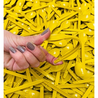 500 Colher descartavel reforçada amarela para sorvete/sobremesa em Oferta na Shopee