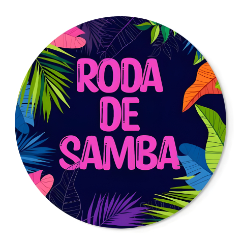 Painel Festa Infantil Redondo Roda de Samba Neon +Arco, Suporte incluso. Fazemos personalizado com qualquer tema. Confeccionado em Lona fosca, impressão de alta resolução. cenário Circular p/ Decoraçõe
