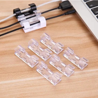 Kit 100 Clips Organizador De Cabo Fios Parede Fixador Adesivo