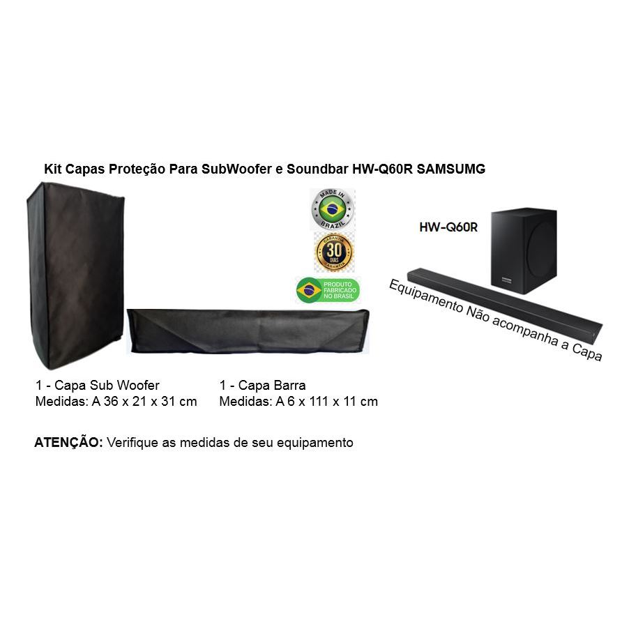 Capa de Proteção Para Kit Soundbar e Barra de Som Samsung Modelo HW-Q60R em Tnt 