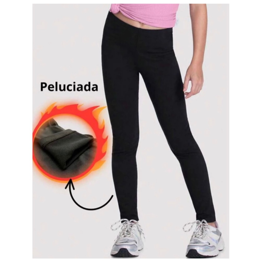 Legging Flanelada INFANTIL peluciada por dentro, legging JUVENIL térmica cintura alta ideal para DIA A DIA
