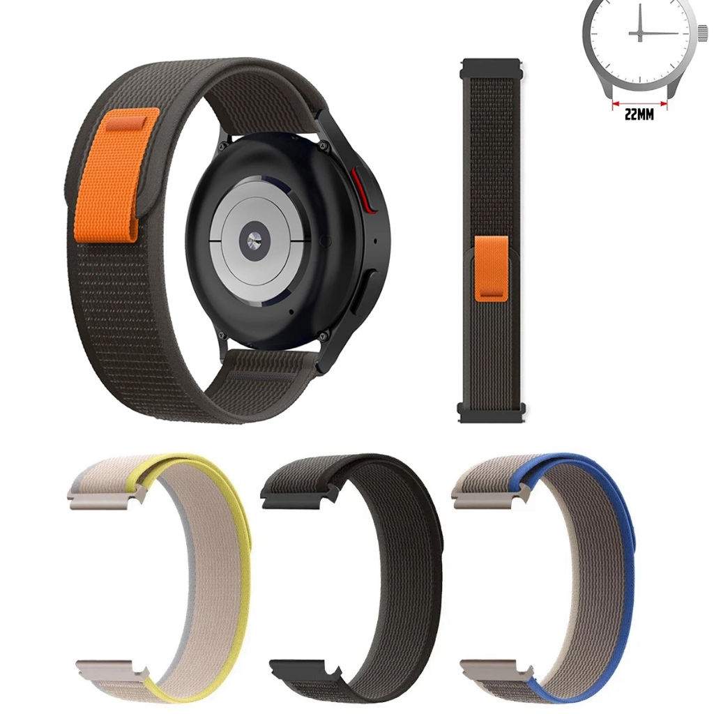 Pulseira 22mm Trail Loop de Nylon para haylou gst/amazfit gtr 2/mi watch color/garmin/Vivoactive 4/Ticwatch Pro 3