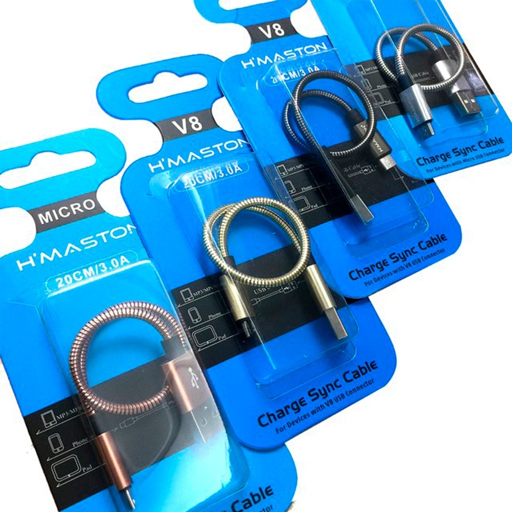 Cabo Micro Usb V8 Tipo-C IP Curto Pequeno 20 Cm Turbo 3a Reforçado
