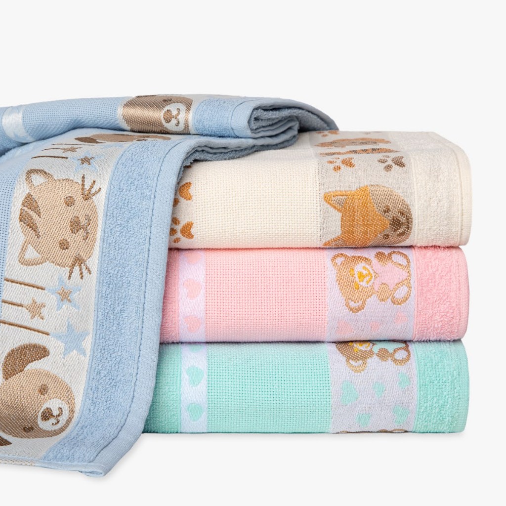 Kit 2 Toalha De Banho Infantil Em Ponto Cruz Para Bordar Kids Algodão 0,75cm X 1.10m