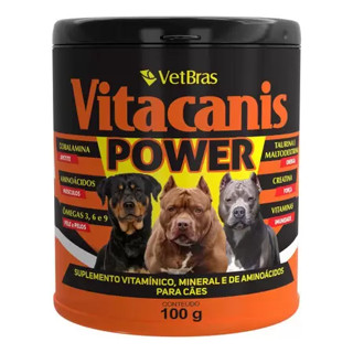 Suplemento Vitaminico Para Ganho de Massa Muscular Cães Vitacanis Power 100G e 500G em Oferta na Shopee