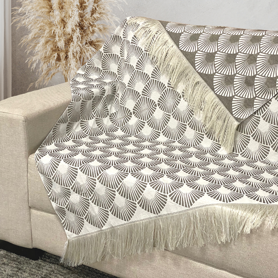 Manta Xale de Sofá e Poltrona Dupla Face Franja Lisa Rústica 1,40m X 1,70m em Oferta na Shopee