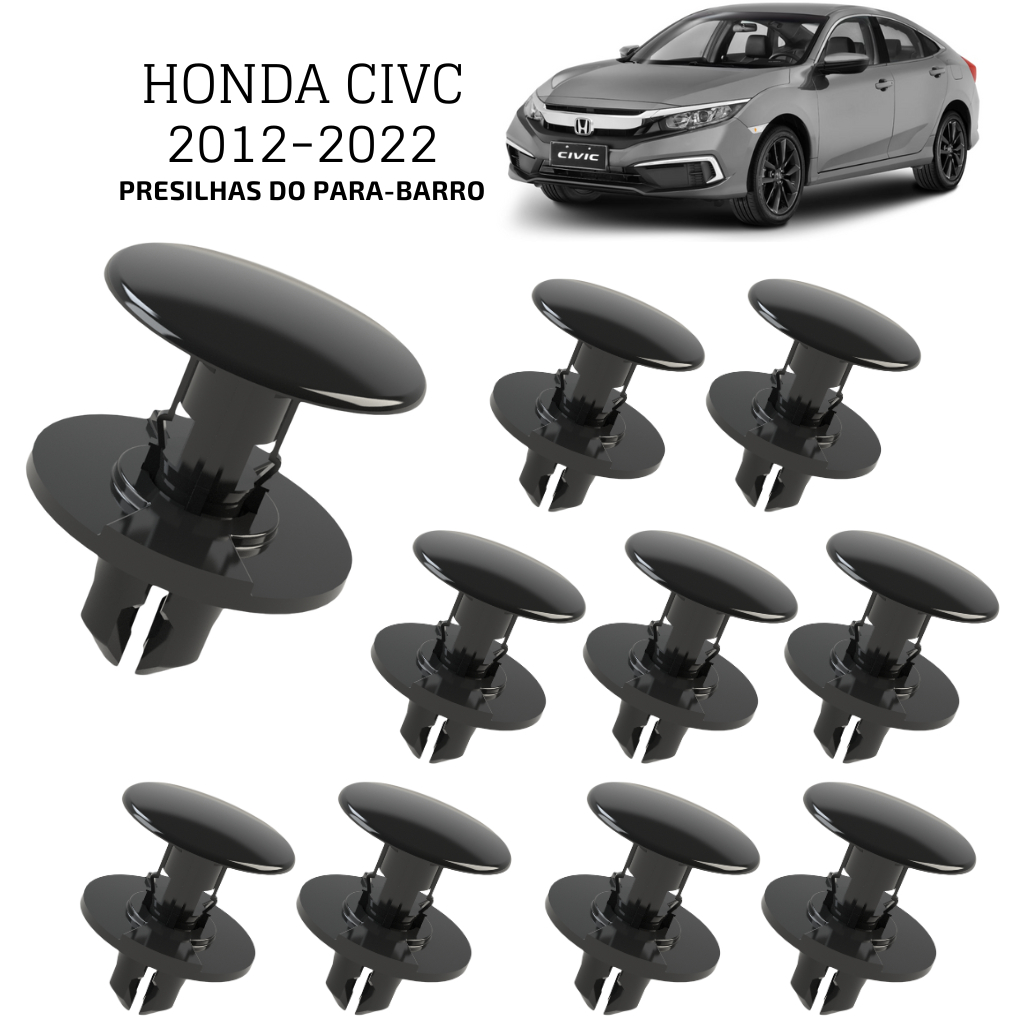 10 Grampos Presilhas Do Para-Barro Honda Civic City Fit Hr-V Wr-V Cr-V