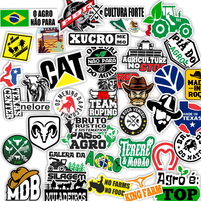 Kit Adesivos Agro Country Tereré - U05 - rustico bruto roça pecuaria agronomia