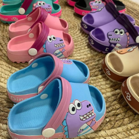 sandália papete babuche chinelo slide calçados sapato para meninas baby bebê infantil do dinossauro Dino feminina