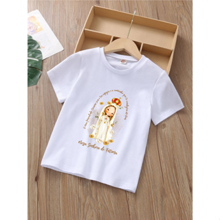 Camiseta Infantil Nossa Senhora de Fátima em Oferta na Shopee