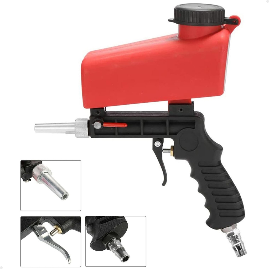 Pistola Jato de Areia Jateamento Pneumática Portátil Lorben 90 Psi 600 ml em Oferta na Shopee