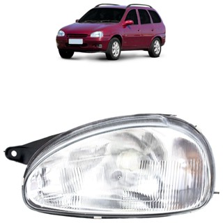 Farol Dianteiro Corsa 1994 1995 1996 1997 1998 1999 Máscara Cromada Lente Estriada Foco Simples em Oferta na Shopee