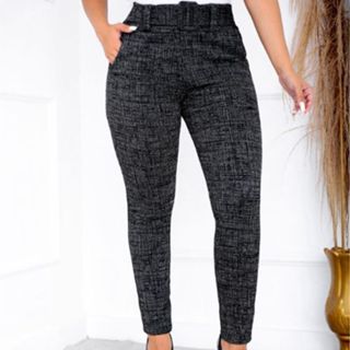 Calça Legging Feminina Alfaiataria Luxo Com Cinto e Fivela Embutido Bolso Promoção em Oferta na Shopee