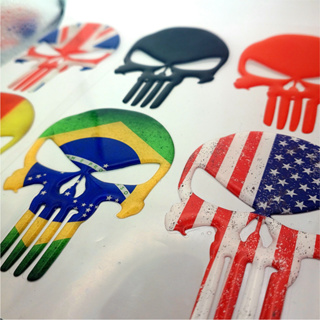 Adesivo Resinado Caveira Justiceiro 7x10cm – Para Carro, Moto e Capacete – Alta Qualidade e Durabilidade em Oferta na Shopee