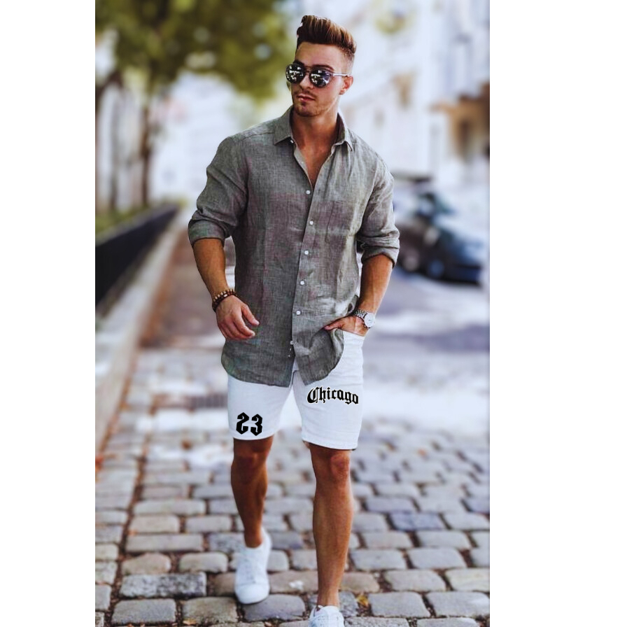 Bermuda Moletom StreetWear Diversos Estilos Confortável Chicago Estampa Japonês