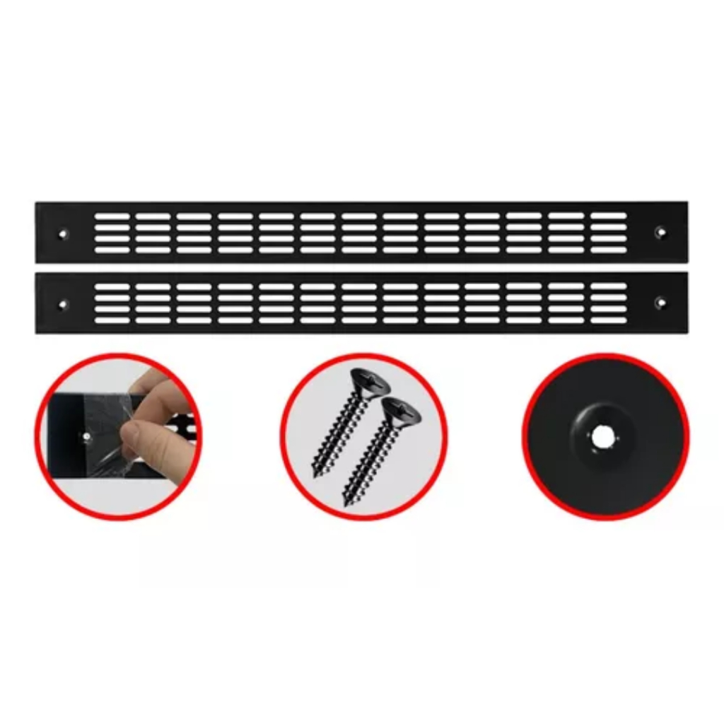 Kit 2 Grades de Ventilação Forno de Embutir Preto Safanelli