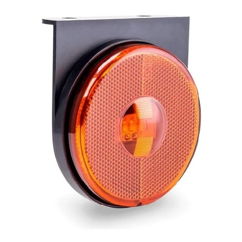 LANTERNA CARRETA TIPO RANDON LED BIVOLT 85MM COM SUPORTE AMBAR