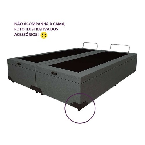 Kit 7 Pés Cama Box Baú Casal Modelo Mini 3 Cm de Altura Madeira Maciça