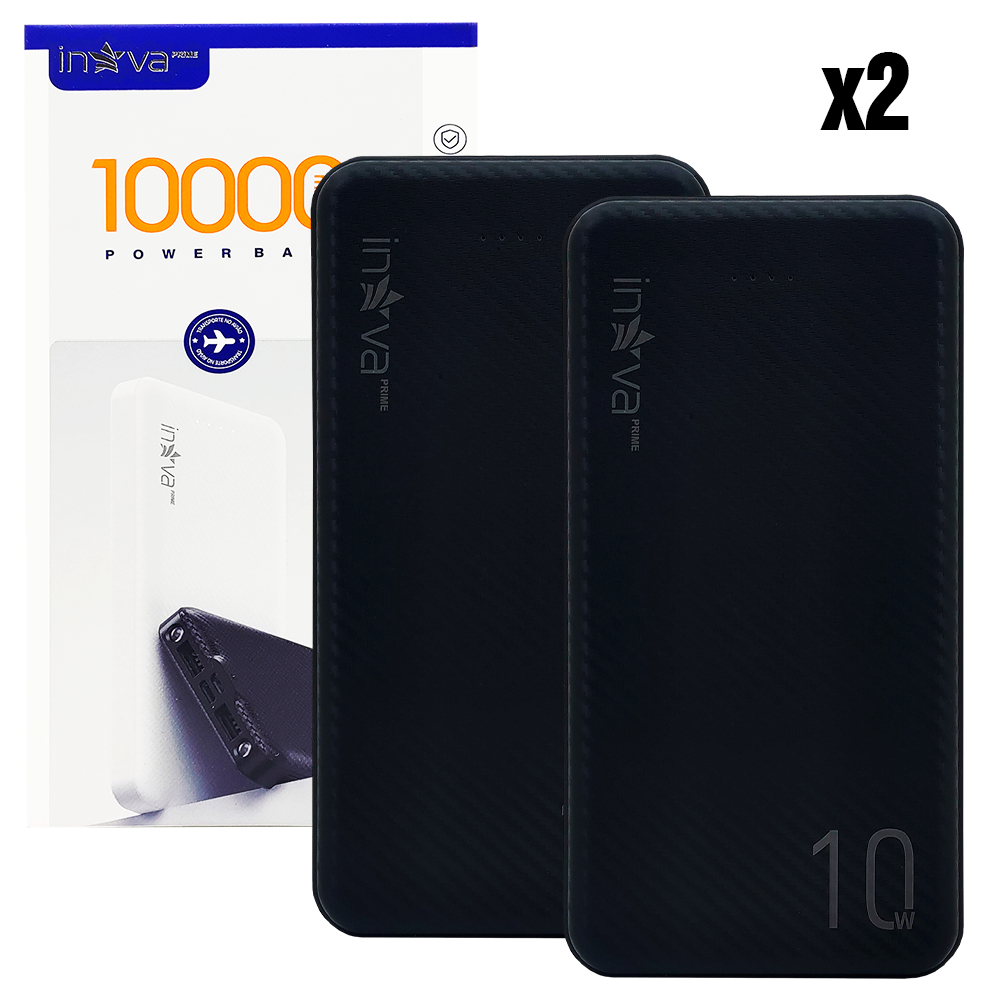 Kit 2 Carregadores Portáteis Power Bank Original Inova 10000mAh Universal em Oferta na Shopee